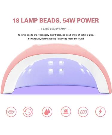 54W Pro Nail Polish Dryer Lamp - LED Gel Acrylic Curing Light with Timer | Fast Drying Manicure Tool - Buy Online on SooperMarket.com