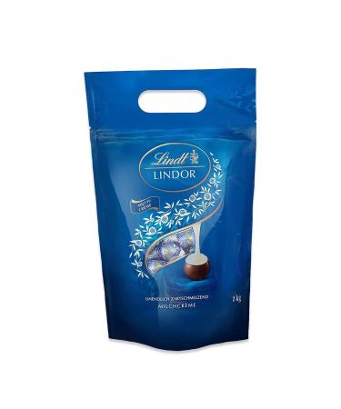 Lindt lindor chocolate balls milk cream |1 kg of bags reclaimable L approx. 80 milk chocolate with milk cream filling |Large pack chocolate gift chocolate gift milk cream 1 kg