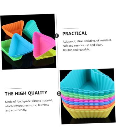 MAGICLULU 20pcs Triangle Muffin Cup Candle Molds Paper Cups Silicone Molds DIY Baking Mold Silicone Cake Molds Muffin Cake Mold Muffin Cupcake Mold Mini Silica Gel Baking Cup - Buy Online on SooperMarket.com