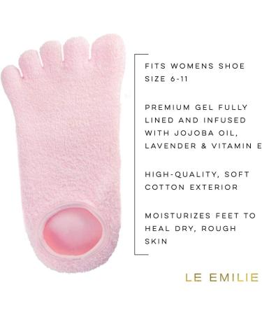 Moisturizing Gel Heel Socks - Heal Dry Cracked Feet | Lavender & Jojoba Infusion | Perfect Gift (1 Pair Pink - Buy Online on SooperMarket.com