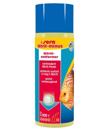 Sera Nitrit -Minus 500 ml - water supply aquarium immediate help against nitrite removed up to 1.5 mg/l nitrite per dosage bends nitritpeak before 500 ml single