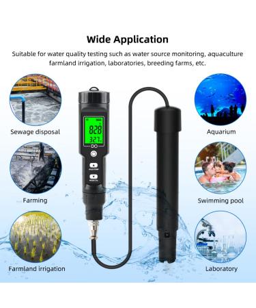 Dissolved Oxygen Meter Professional Digital Pen Type Dissolved Oxygen Test 0.0-40.0mg/L Dissolved Oxygen Detector for for Aquarium Aquaculture - Buy Online on SooperMarket.com