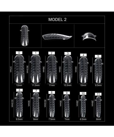 Alexnailart 12 Sizes 120pcs Transparent Nail Tips - Clear Artificial Fingernails with Box | International Shipping - Buy Online on SooperMarket.com