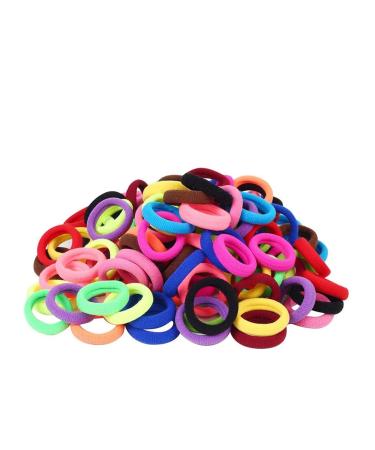 ASYKNM 200 Colorful Hair Ties for Girls - Small Seamless and Soft Ponytail Holders for Babies Toddlers and Children.