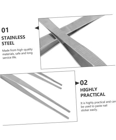 Beavorty 4pcs Tweezers Set - Jigsaw Round Head Stainless Steel Clips for Precision Work - Ideal for Crafting & DIY - Buy Online on SooperMarket.com