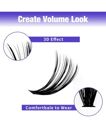 300PCS 40D 0.07mm D Curl Individual Cluster Lashes Extension | Mixed Lash Clusters 8-16mm | DIY Home Eyelashes Extensions - RR-8-16mm Wide Stem - Buy Online on SooperMarket.com