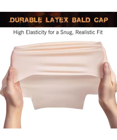 Professional Bald Cap SFX Makeup Kit - Skin Color Wig Cap with Water-Based Adhesive for Halloween Cosplay & Theater - Buy Online on SooperMarket.com