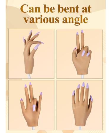 Silicone Practice Hand for Acrylic Nails with 200PCS Nail Tips - Flexible Fake Nail Mannequin Hand for Nail Practice - Buy Online on SooperMarket.com