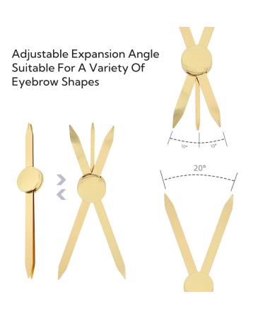 Adjustable Eyebrow Ruler - Accurate Positioning Stainless Steel Brow Measuring Tool | Gold Design | Perfect for Precision Grooming - Buy Online on SooperMarket.com