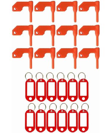 YINDIA Chamber Safety Gun Flag for Firearms, Orange Flag with Red Key Chain Tags, Gun Range Necessaries, Works Well with Rifle, Handgun, Shotgun (12 Pack)