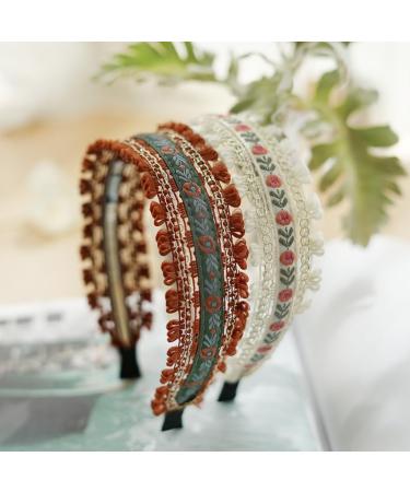 JSGHGDF Elegant Wide Hair Bands Photo Booth s Wide Headband Party Headpiece Garland Floral Headband for Music Festivals Coffee - Buy Online on SooperMarket.com