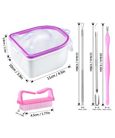 Nail Soaking Bowl Set for Gel Polish Remover & Cuticle Care - 2pcs Pink Soak Off Bowls with Tools - Buy Online on SooperMarket.com
