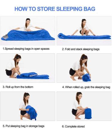 Lightweight 3 Season Sleeping Bag for Kids & Adults - 5-20 Degree Microfiber Fill - Ideal for Backpacking, Hiking, Camping - Includes Compression Sack - Single, Blue - Buy Online on SooperMarket.com