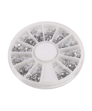 AIDIRui Silver rhinestones boxes Crystal nail manicure Nail 1.5 MM wheel
