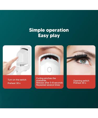 USB Electric Heated Eyelash Curler Heated Eyelash Curler Professional Eyelash Curler Electric Eyelash Curler Heated Eyelash Curler eyelash curler for beautifully curled eyelashes(White pearl) - Buy Online on SooperMarket.com