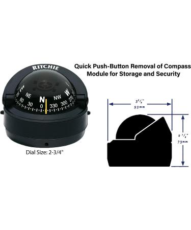 Compass Surface Mount 2.75 Dial - Black | High Quality Navigation Equipment - Buy Online on SooperMarket.com
