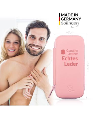 Marqus 7-Piece Manicure Set for Men & Women - Solingen Quality Patented Glass Files Real Leather Etui - Soft & Handy - Pink - Buy Online on SooperMarket.com