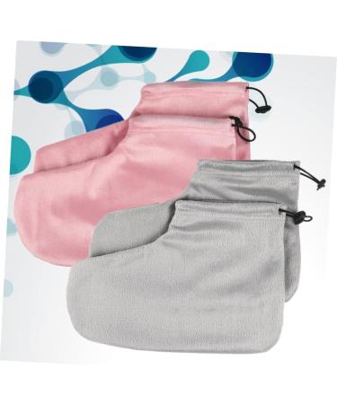 Mikinona 4 Pairs Cotton Foot Strap Moisturizing Heat-retainting Foot Cover Gel Heel Socks Foot Spa Cover Dead Skin Foot Bags Hot Spa Wax Foot Hand Care Wax Heated Booties - Buy Online on SooperMarket.com