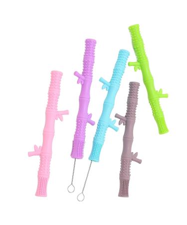 Colorful Baby Teething Tubes & Toys | Food Grade Silicone | Massage Gums | Includes Baby Brush - Buy Online on SooperMarket.com