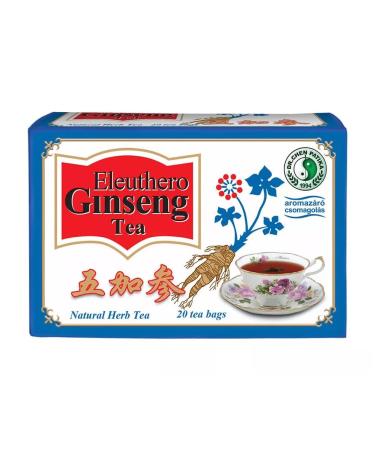 Dr Chen Eleuthero Siberian Ginseng Root with Green Tea Traditional Natural Herbal Tea Blend 20 Teabags