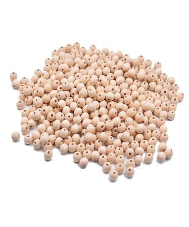 hesmartly 300Pcs 8mm Wood Beads Round Wooden Spacer Beads Unfinished Natural Wood Loose Beads