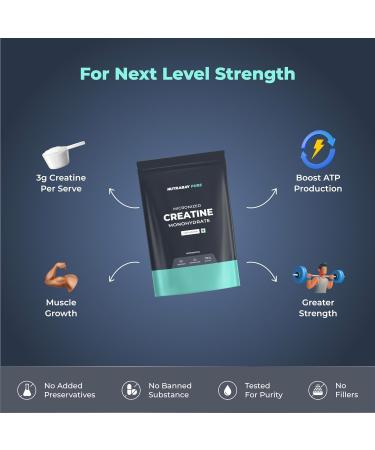 Newtrab.ay Pure Micronised Creatine Monohydrate Powder (100g Unflavoured) Pre/Post Workout Supplement for Muscle Repair & Recovery | Supports Athletic Performance & Power - Buy Online on SooperMarket.com