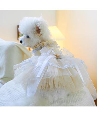 BT Bear Smally Dog & Cat Princess Tutu Dress - Lace Wedding Outfit for Small Pets - Size M Apricots - Buy Online on SooperMarket.com