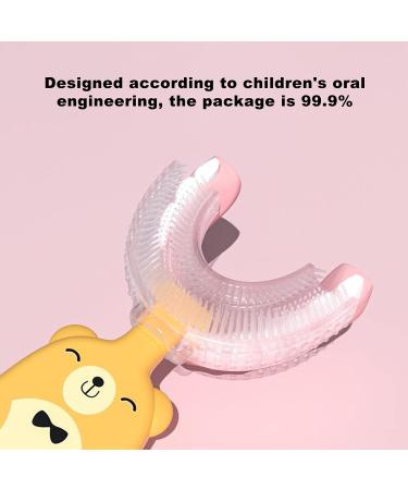 JENPECH Cute Bear/Duck Kids U-Shaped Toothbrush - Food Grade Soft Silicone Brush Head 360 Oral Teeth Cleaning Design for Toddlers and Children Yellow Bear 6-12 Years - Buy Online on SooperMarket.com