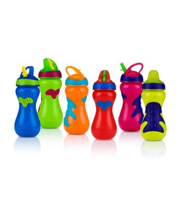 Nuby Flip-It Top Gator Grip Plastic Sipper  15 Ounce  Colors May Vary