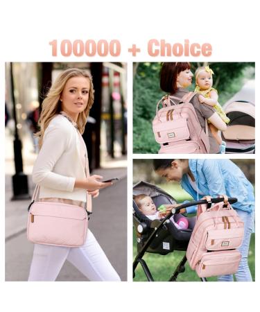 Tonyee Wrap Backpack - Stylish Diaper Bag with Removable Bottle & Diaper Pad Travel Essentials for Moms & Dads - Rosa - Buy Online on SooperMarket.com