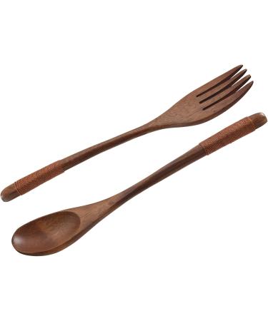 AIDIRui 8 Pcs Wooden 9 inchJapanese Spoon Fork Set Kitchen Tableware Natural Wood Cutlery Wooden Dinner Cutlery Set - Buy Online on SooperMarket.com
