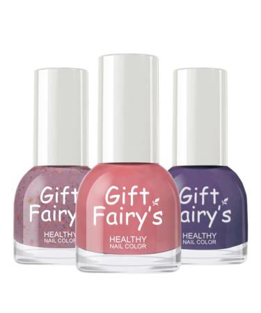 TBeautfave Purple Nail Polish Set Peel Off Nude Nail Varnish Sets Quick Dry & Long Lasting Pink Nail Polish Water Based Natural Nail Varnish Sets for Women DIY Nail Art Set A