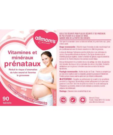 Prenatal Vitamins with 1000mcg Folate Folic Acid Prepares You for Conception and Childbearing 23 Vitamins and Minerals Includes Iron Calcium Vitamin D Biotin 90 Days Supply - Allmom's Choice - Buy Online on SooperMarket.com