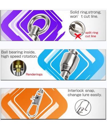 AMYSPORTS Fishing Swivels with Interlock Snap Ball Bearing Swivels - 25pcs, Size 0 (20lb) - Saltwater/Freshwater Tackle Leaders - Buy Online on SooperMarket.com