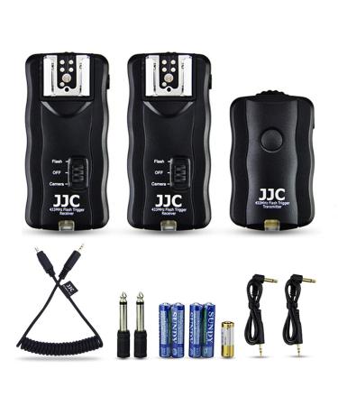 JJC 3-in-1 Wireless Flash Trigger & Shutter Remote Control with Two Receivers Kit for Nikon Z7 Z7II Z6 Z6II Z5 D750 D780 D7500 D7200 D5600 D5500 D5300 D5200 D3300 D3200 Coolpix P1000 With Cable Replaces Nikon MC-DC2