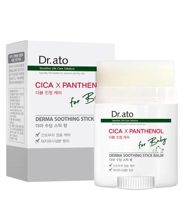 Baby Moisturizing and Soothing Balm For Dry Skin, Chapped Lips, Cheeks, Minor Cuts, Fragrance-Free Moisturizer Stick for Kids with Shea Butter - DR.ATO Derma Soothing Stick Balm 17.5g
