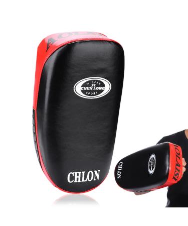 Boxing Kick Pads Target Kick Pad Hand Pads Thai Pads Karate Kick Pads Kickboxing Training Pads Martial Arts MMA Punching Mitts Kicking Boxing Shield Training for Men Women Gym(Black & Red)
