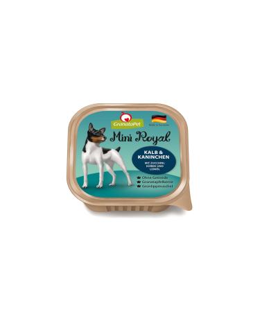 Granapet mini royal calf & rabbits wet food for dogs dog food without grain & without added sugar sole feed for adult dogs 11 x 150 g calf & rabbits 150 g (11 Pack)