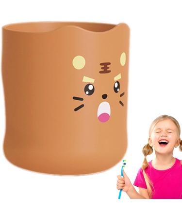 gooch Kids Toothbrush Cup with Handle 300ml Cartoon Water Cup Mouth Rinse Cup - Adorable Bathroom Cup Smooth Kids Cup for Boys Girls Toothbrush Little Tiger - Buy Online on SooperMarket.com