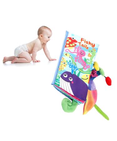 Ibasenice toys for babies puzzle toys educational baby toys animal toys baby-fkilled book learning toys animal fabric book touch tail towel book child