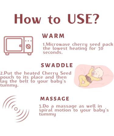 Baby Colic & Gas Relief Wrap - 100% Cherry Seed - Soothing Pink Baby Belt for Natural Calmness - Buy Online on SooperMarket.com