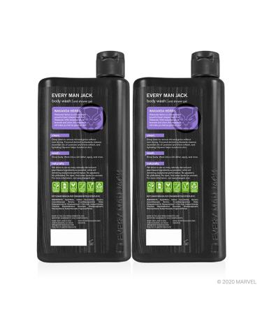 Every Man Jack Body Wash - Marvel Black Panther Twin Pack | 16.9-fl oz x 2 Bottles | Parabens-free, Phthalate-free, Dye-free | Certified Cruelty-Free - Buy Online on SooperMarket.com