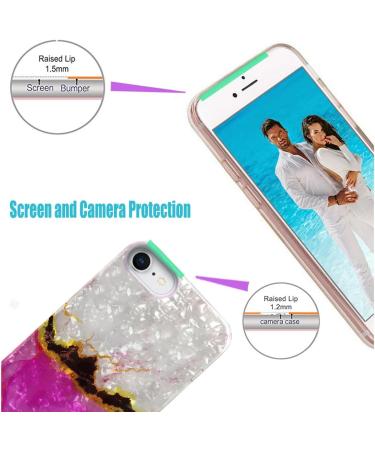 ARSTVEC iPhone SE 2022/2020 Case | Pink Gold Glitter & Pearl Gloss TPU Case for iPhone 8/7/SE2/SE3 | Slim Soft Sparkling Design for Women - Buy Online on SooperMarket.com