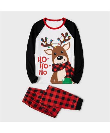 PatPat Family Christmas Pajamas Set | Tree Snowflake Letters Print | Long Sleeve | Red/Black | Men XL - Buy Online on SooperMarket.com