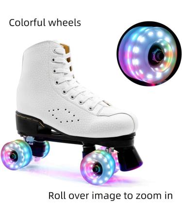 Nezylaf 8 Piece Light Up Roller Skate Wheels with Bearings - Indoor/Outdoor Double Row Skating - 32x58mm 78A - Luminous 6-Color LED - Buy Online on SooperMarket.com