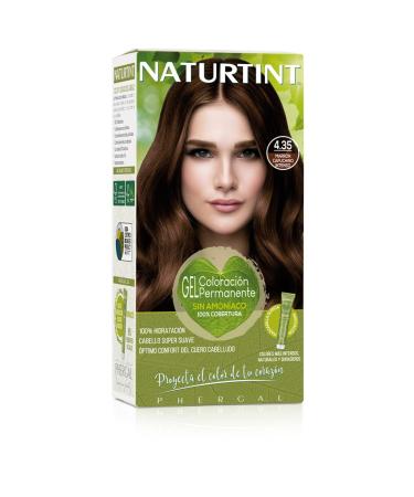 Natureint bio-based ammonia-free coloring 4.35 intensive cappuccino brown 100% gray cover vegetable ingredients natural and long-lasting color 4.35.Intense Cappuccino Brown 170 ml (1 Pack)
