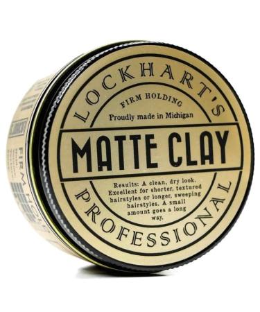 Lockhart's Professional Matte Clay, Medium/Firm Hold, Matte Shine (3.7 oz.) 3.7 Ounce (Pack of 1)