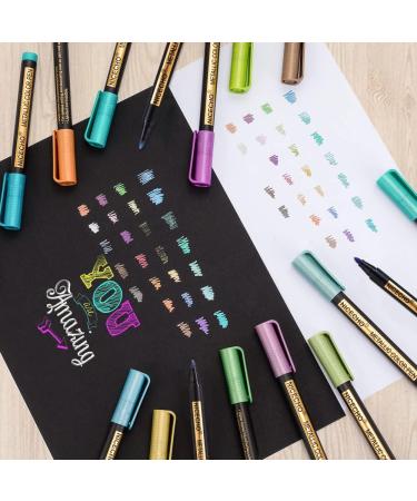 26 Colors Medium Tip Metallic Paint Pens - Ideal for Easter Egg Art, Rock Painting, Card Making, Scrapbook Crafts, DIY Photo Album on Black Paper - Buy Online on SooperMarket.com