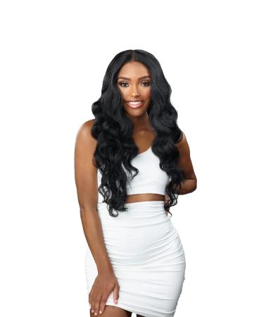 Sensationnel BUTTA lace wig - extra wide lace front parting space with preplucked natural illusion hairline lace wig Human hair Blend mixed - CURLY BODY 26 (1B)