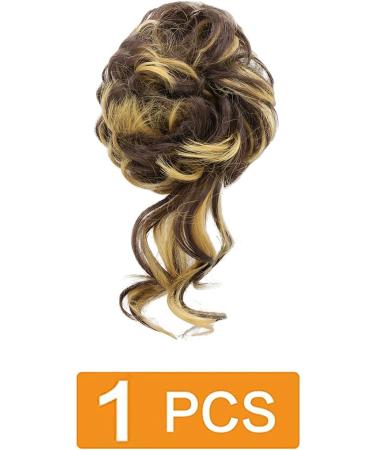 Prinfantasy Dark Brown Updo Messy Bun Hair Piece Extension for Women - Synthetic Scrunchies Hairpiece GBFQ006 - Buy Online on SooperMarket.com